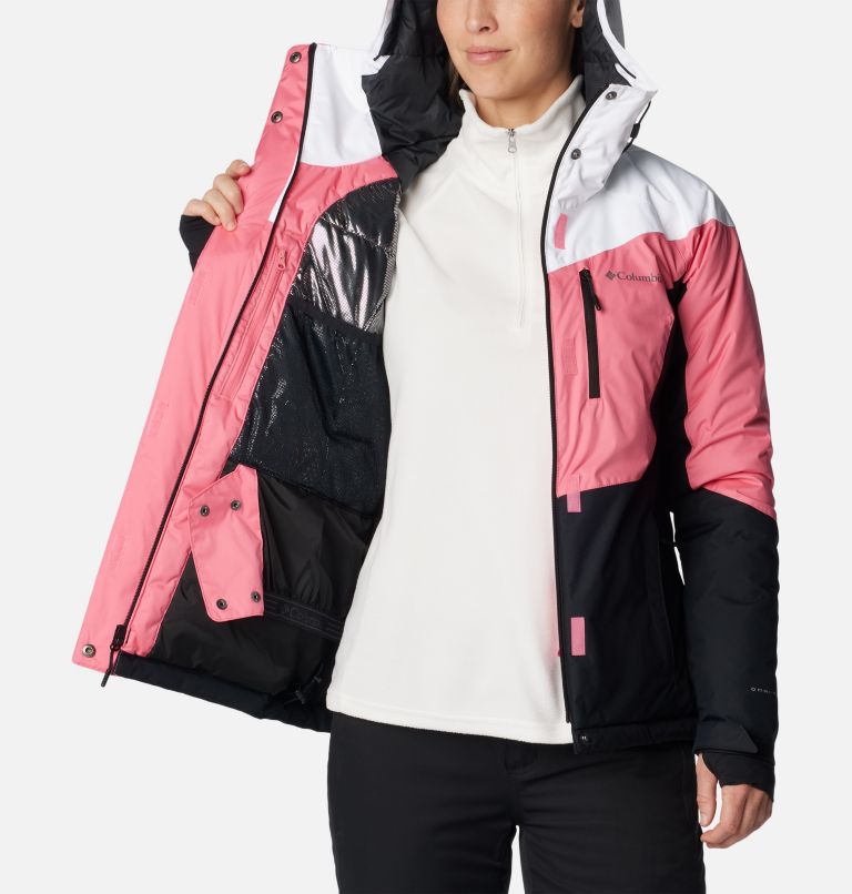 Rosie Run Insulated Jacket, Color: Camellia Rose, White, Black, image 7