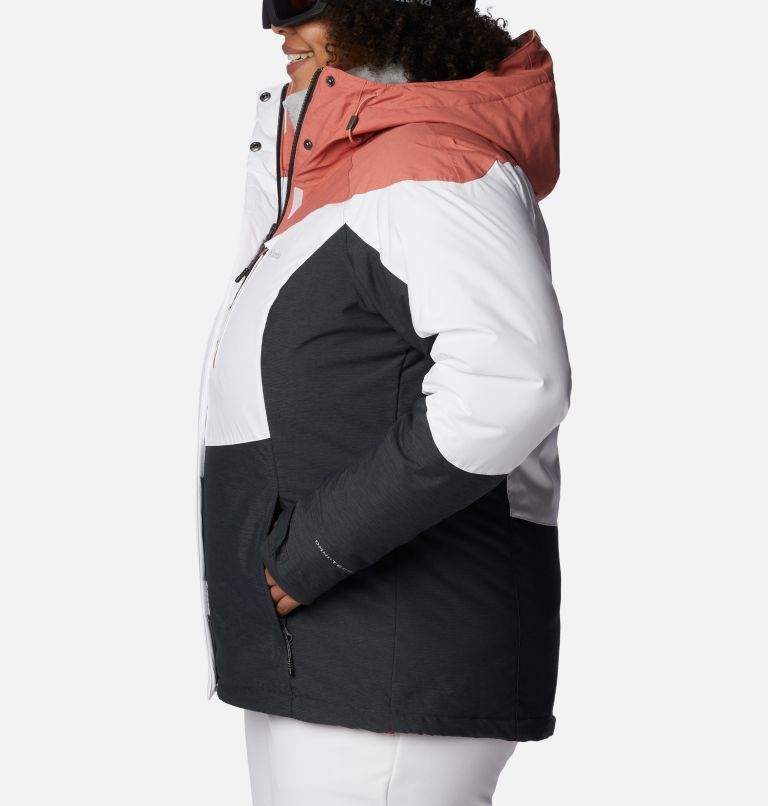 Women's Rosie Run Insulated Jacket - Plus Size, Color: White, Dk Coral Heather, Shark Heather, image 3