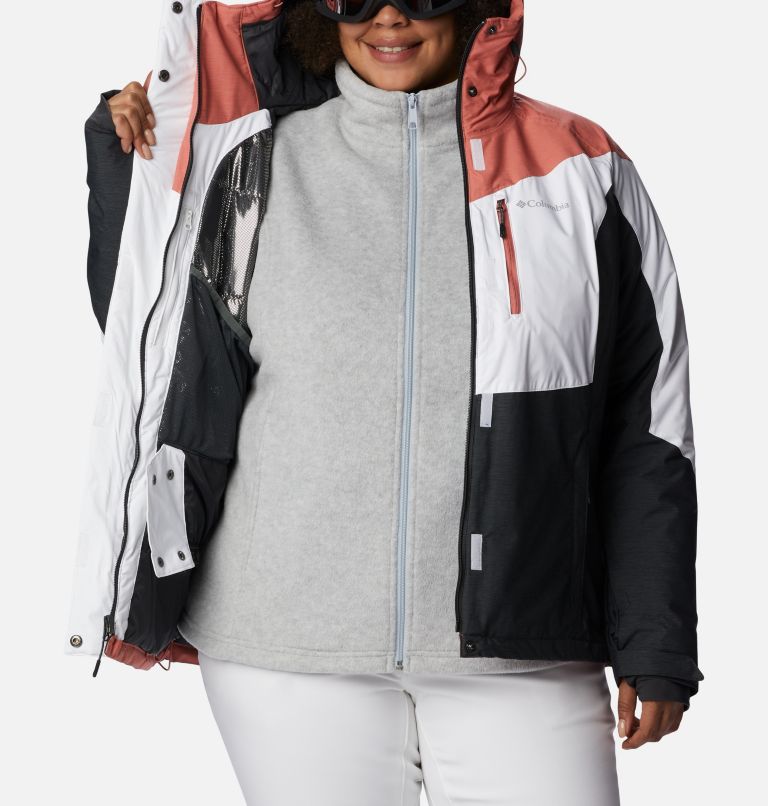 Women's Rosie Run Insulated Jacket - Plus Size, Color: White, Dk Coral Heather, Shark Heather, image 5