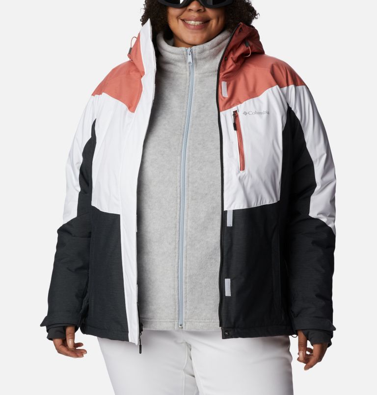 Thumbnail: Women's Rosie Run Insulated Jacket - Plus Size, Color: White, Dk Coral Heather, Shark Heather, image 9