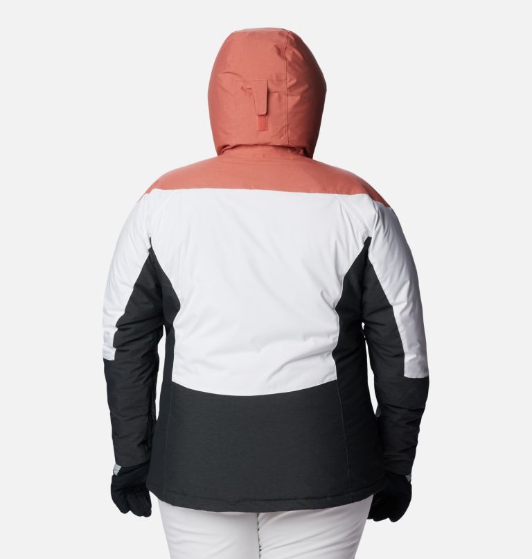 Thumbnail: Women's Rosie Run Insulated Jacket - Plus Size, Color: White, Dk Coral Heather, Shark Heather, image 2
