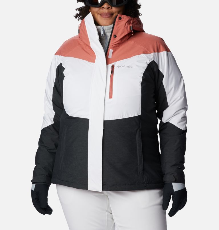 Women's Rosie Run Insulated Jacket - Plus Size, Color: White, Dk Coral Heather, Shark Heather, image 1