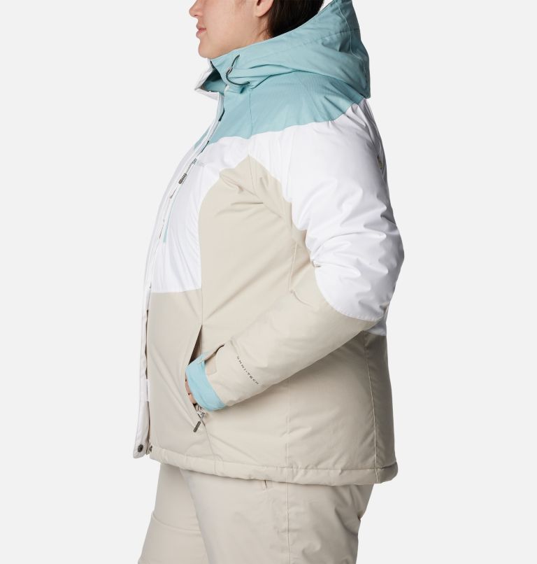 Rosie Run Insulated Jacket | 102 | 2X, Color: White, Aqua Haze, Dark Stone, image 3
