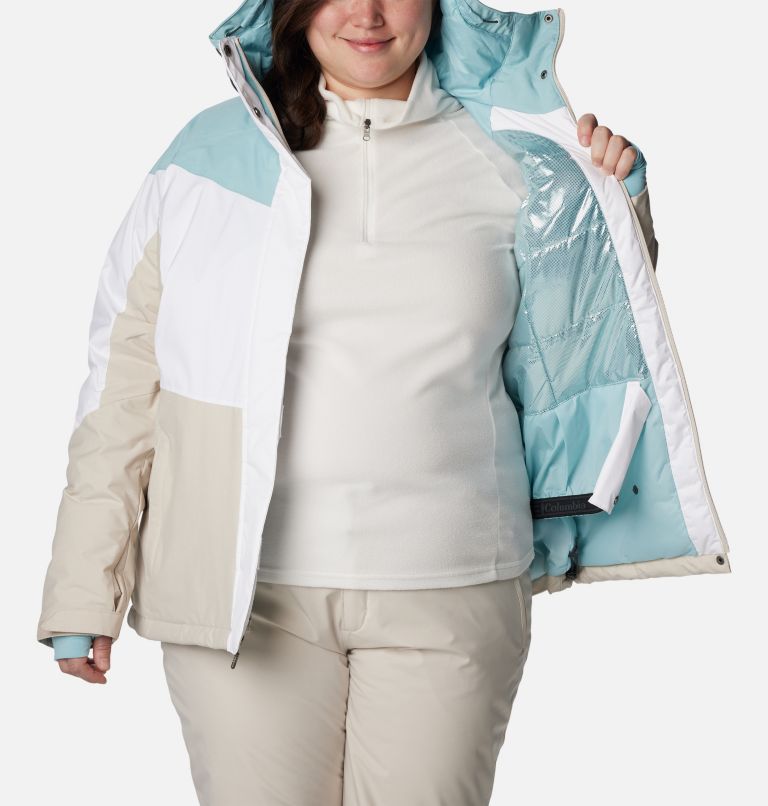 Women's Rosie Run Insulated Jacket - Plus Size, Color: White, Aqua Haze, Dark Stone, image 6
