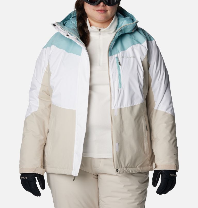 Women's Rosie Run Insulated Jacket - Plus Size, Color: White, Aqua Haze, Dark Stone, image 9