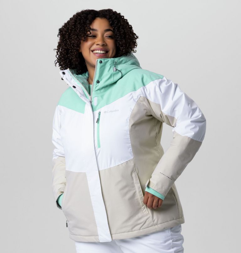 Women's Rosie Run Insulated Jacket - Plus Size, Color: White, Aqua Haze, Dark Stone, image 10