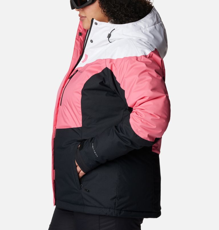 Thumbnail: Women's Rosie Run Insulated Jacket - Plus Size, Color: Camellia Rose, White, Black, image 3
