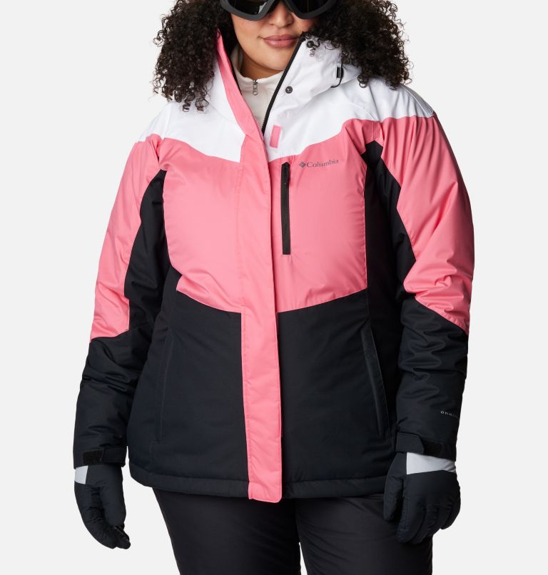 Thumbnail: Women's Rosie Run Insulated Jacket - Plus Size, Color: Camellia Rose, White, Black, image 1