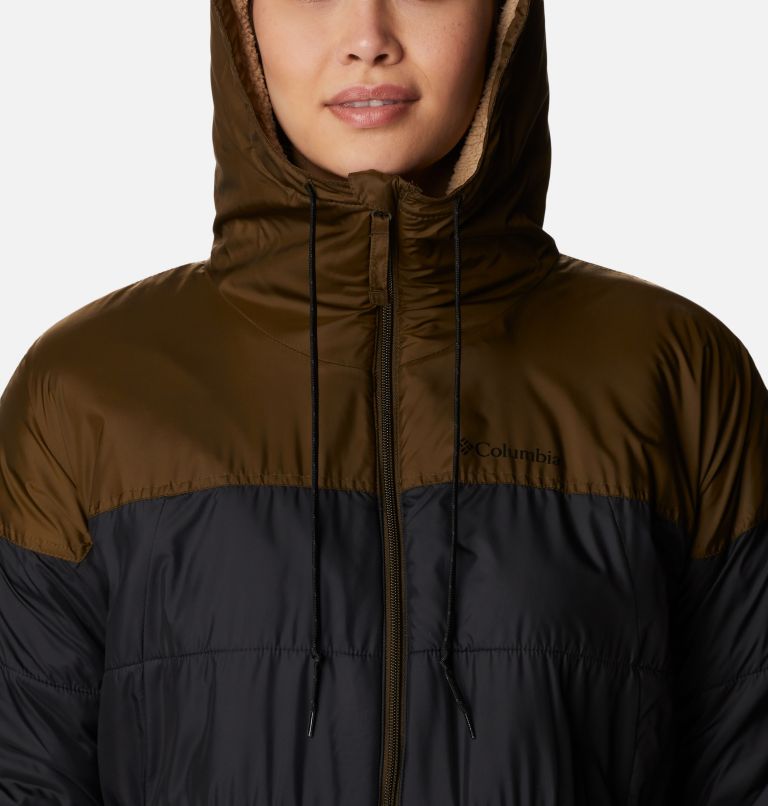 Thumbnail: Women's Flash Challenger Sherpa Long Jacket, Color: Black, Olive Green, image 4