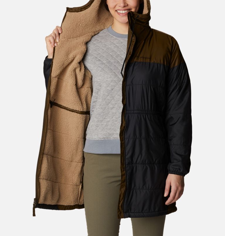 Thumbnail: Women's Flash Challenger Sherpa Long Jacket, Color: Black, Olive Green, image 5