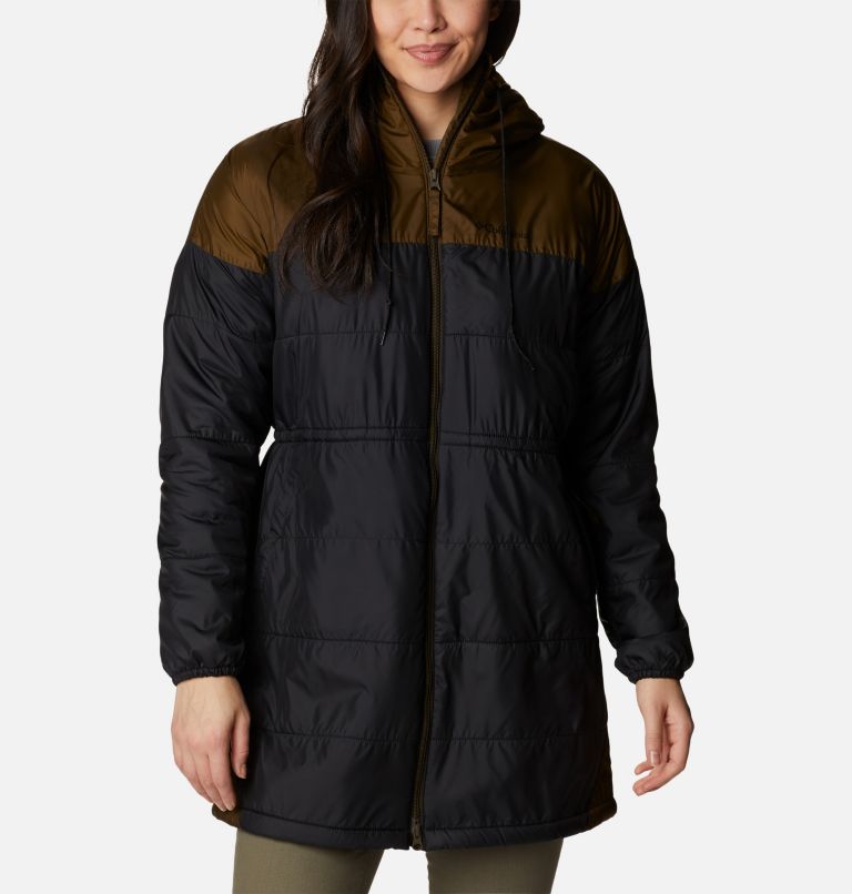Veste longue en polaire Flash Challenger Femme, Color: Black, Olive Green, image 1