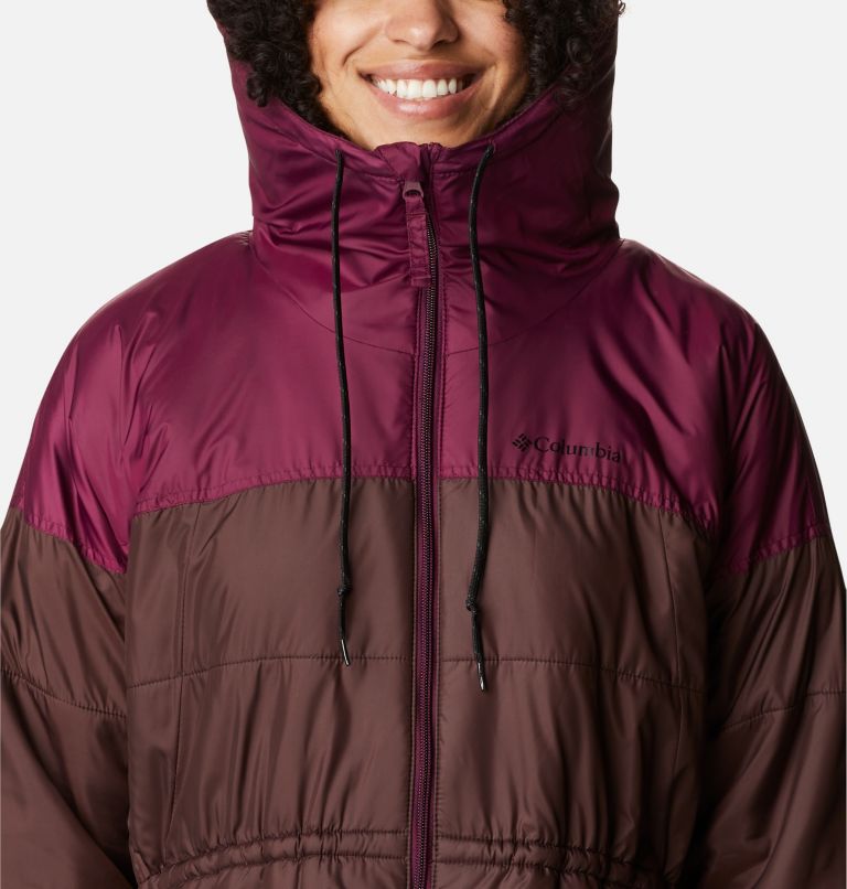 Women's Flash Challenger Sherpa Long Jacket, Color: New Cinder, Marionberry, image 4