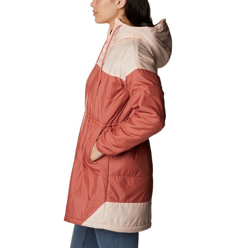 Women's Flash Challenger Sherpa Long Jacket, Color: Dark coral, Peach Blossom, image 3