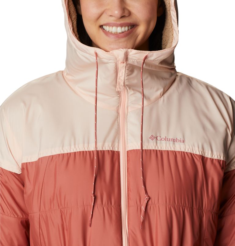 Thumbnail: Women's Flash Challenger Sherpa Long Jacket, Color: Dark coral, Peach Blossom, image 4