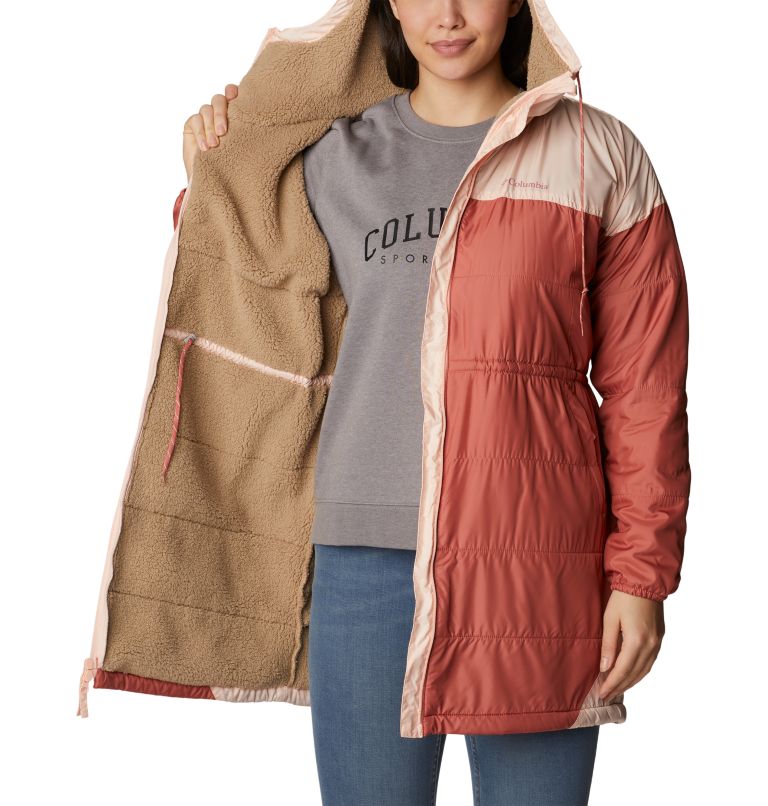Thumbnail: Women's Flash Challenger Sherpa Long Jacket, Color: Dark coral, Peach Blossom, image 5