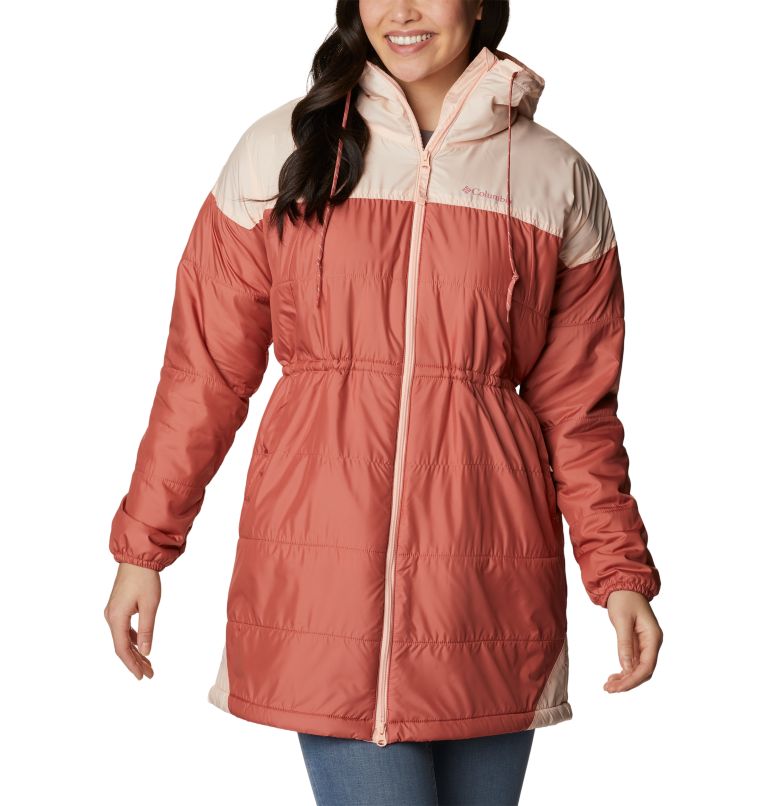 Women's Flash Challenger Sherpa Long Jacket, Color: Dark coral, Peach Blossom, image 1