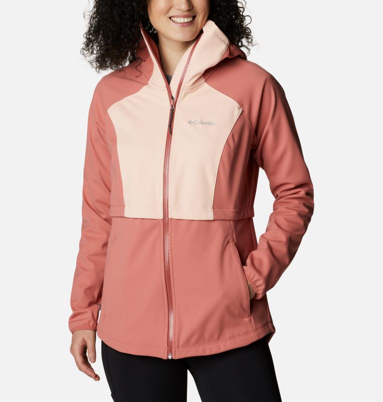 Women's Canyon Meadows Omni-Heat Infinity Softshell Jacket, Color: Dark Coral, Peach Blossom, image 1