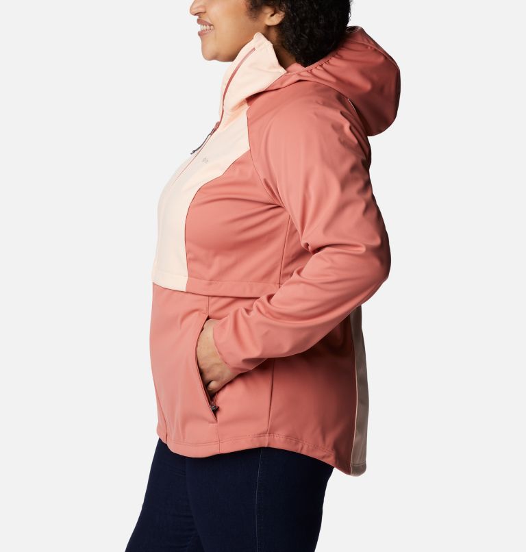 Women's Canyon Meadows Omni-Heat Infinity Softshell Jacket - Plus Size, Color: Dark Coral, Peach Blossom, image 3
