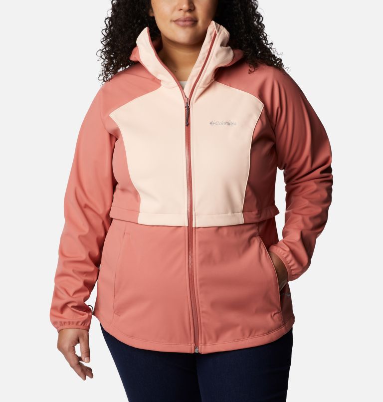 Women's Canyon Meadows Omni-Heat Infinity Softshell Jacket - Plus Size, Color: Dark Coral, Peach Blossom, image 1