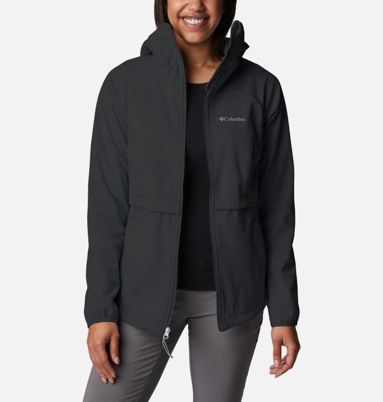 Thumbnail: Women's Canyon Meadows Softshell Hooded Walking Jacket, Color: Black, image 6