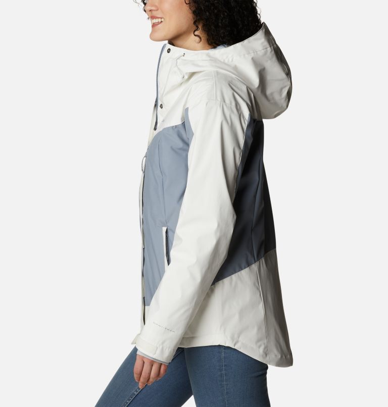 Women's Point Park Insulated Jacket, Color: White Sheen, Tradewinds Grey, image 3