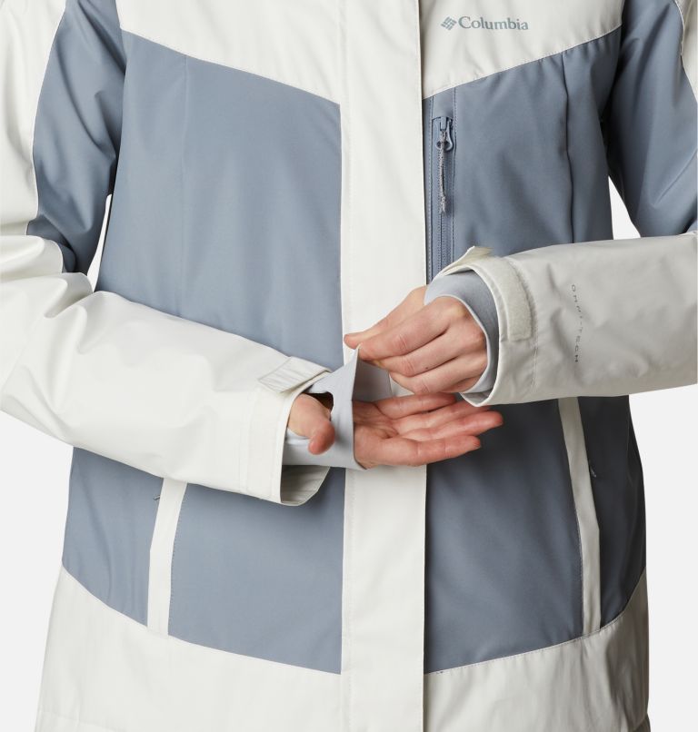 Women's Point Park Insulated Jacket, Color: White Sheen, Tradewinds Grey, image 7