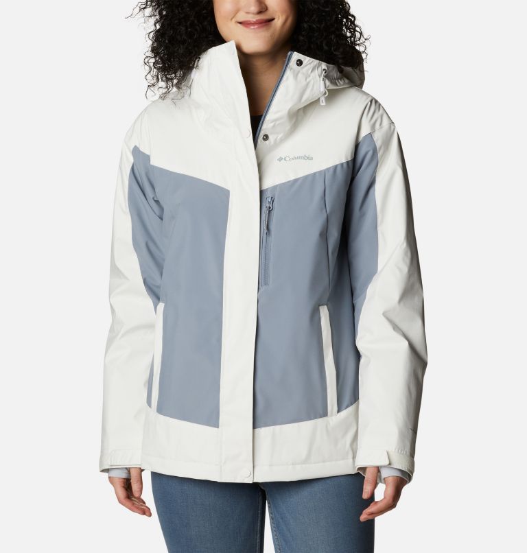 Thumbnail: Women's Point Park Insulated Jacket, Color: White Sheen, Tradewinds Grey, image 1