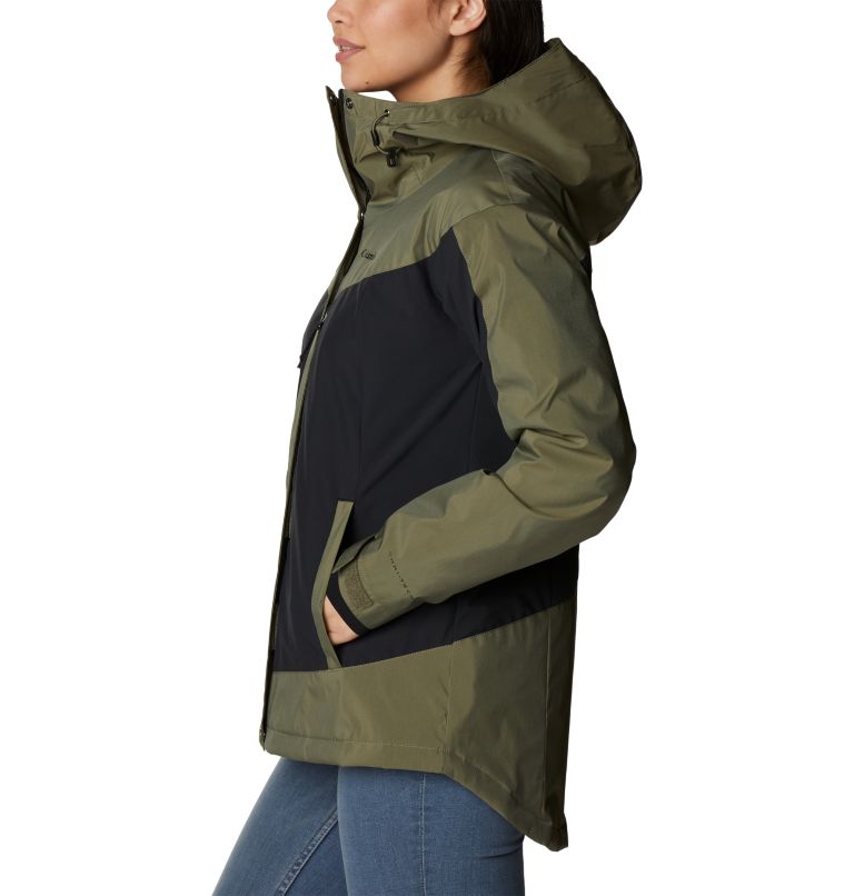 Women's Point Park Insulated Jacket, Color: Stone Green Sheen, Black, image 3
