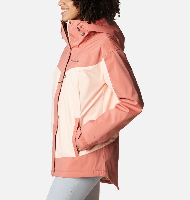Women's Point Park Insulated Jacket, Color: Dark Coral Sheen, Peach Blossom, image 3