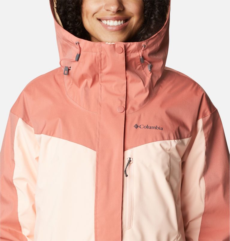 Women's Point Park Insulated Jacket, Color: Dark Coral Sheen, Peach Blossom, image 4