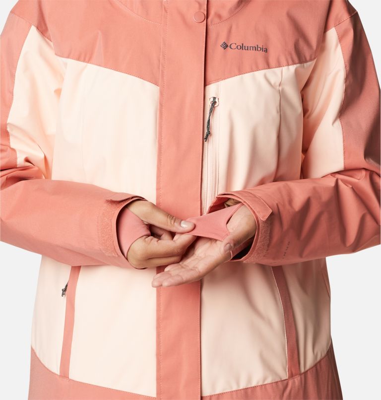 Women's Point Park Insulated Jacket, Color: Dark Coral Sheen, Peach Blossom, image 7