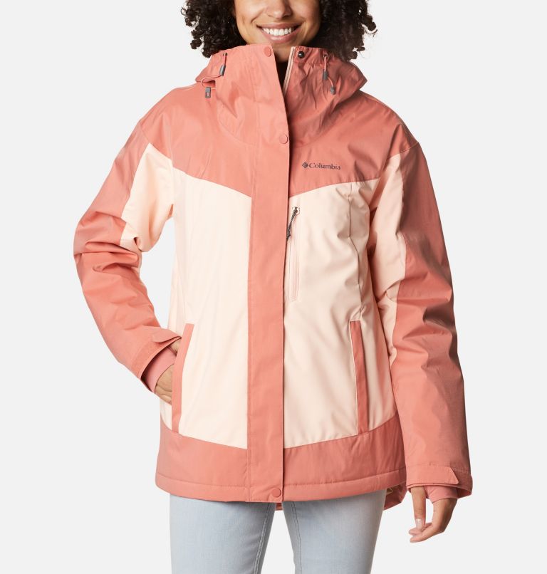 Thumbnail: Women's Point Park Insulated Jacket, Color: Dark Coral Sheen, Peach Blossom, image 1