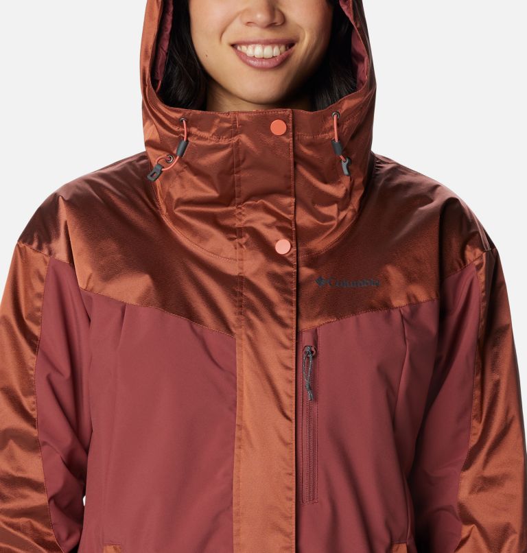 Women's Point Park Insulated Jacket, Color: Faded Peach Sheen, Beetroot, image 4