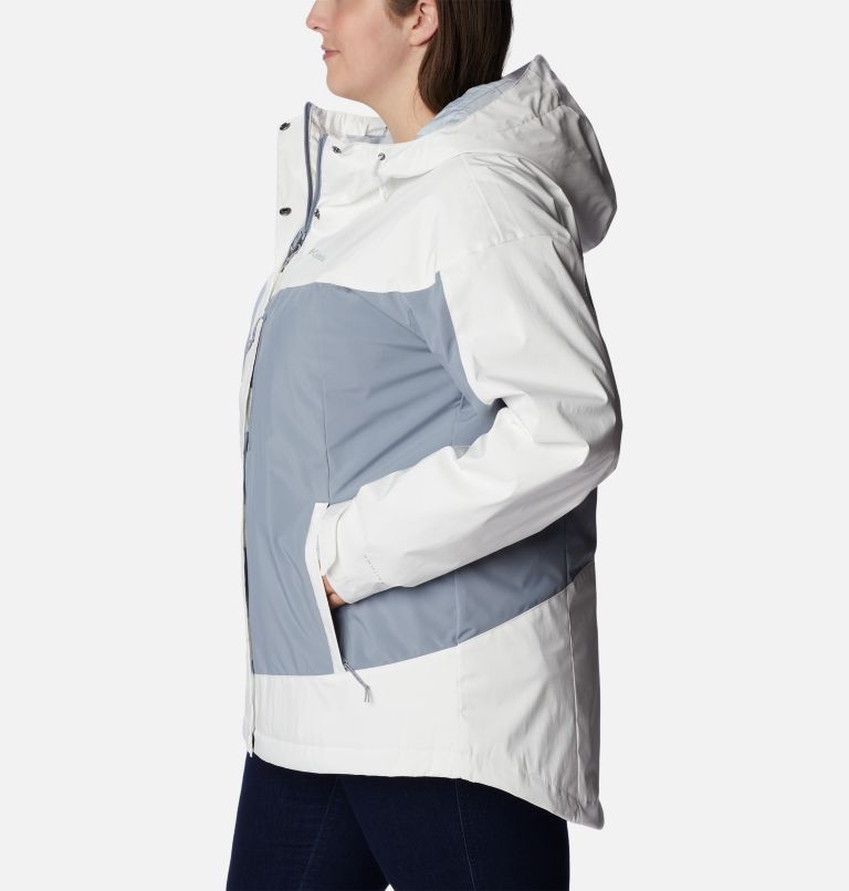 Thumbnail: Women's Point Park Insulated Jacket - Plus Size, Color: White Sheen, Tradewinds Grey, image 3