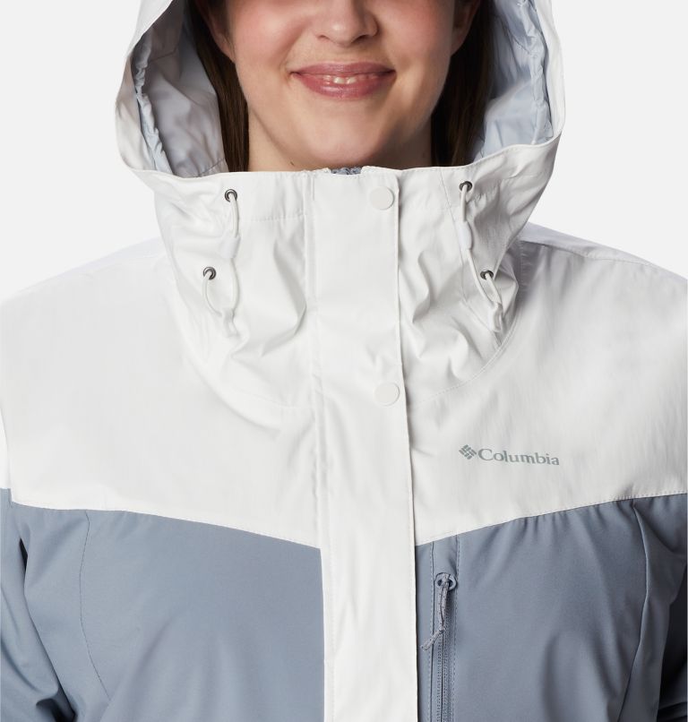 Women's Point Park Insulated Jacket - Plus Size, Color: White Sheen, Tradewinds Grey, image 4