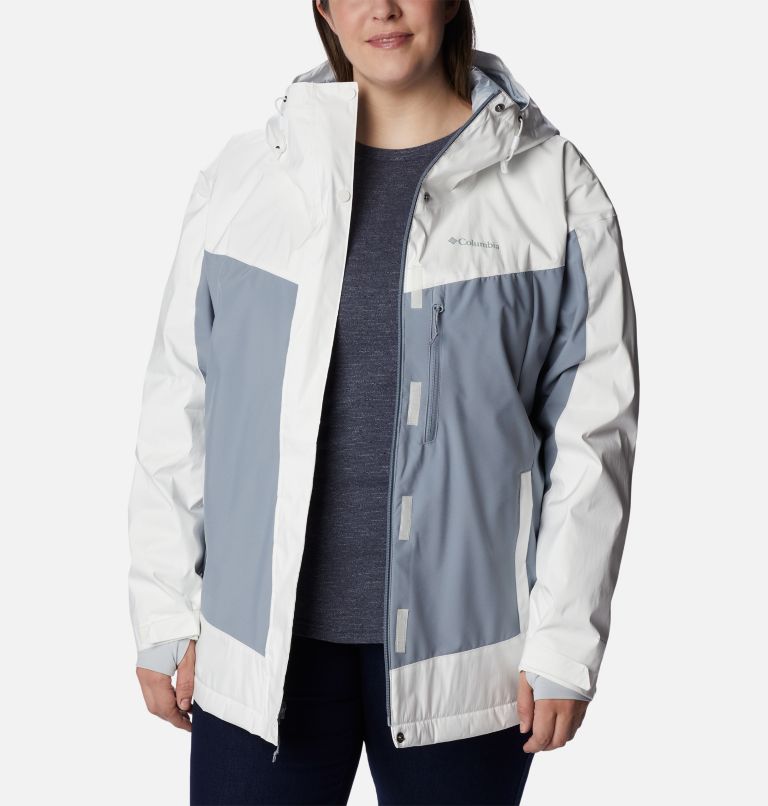 Women's Point Park Insulated Jacket - Plus Size, Color: White Sheen, Tradewinds Grey, image 8