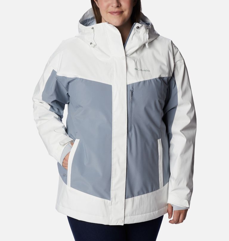 Women's Point Park Insulated Jacket - Plus Size, Color: White Sheen, Tradewinds Grey, image 1