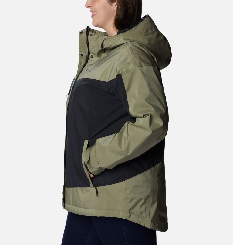 Thumbnail: Women's Point Park Insulated Jacket - Plus Size, Color: Stone Green Sheen, Black, image 3