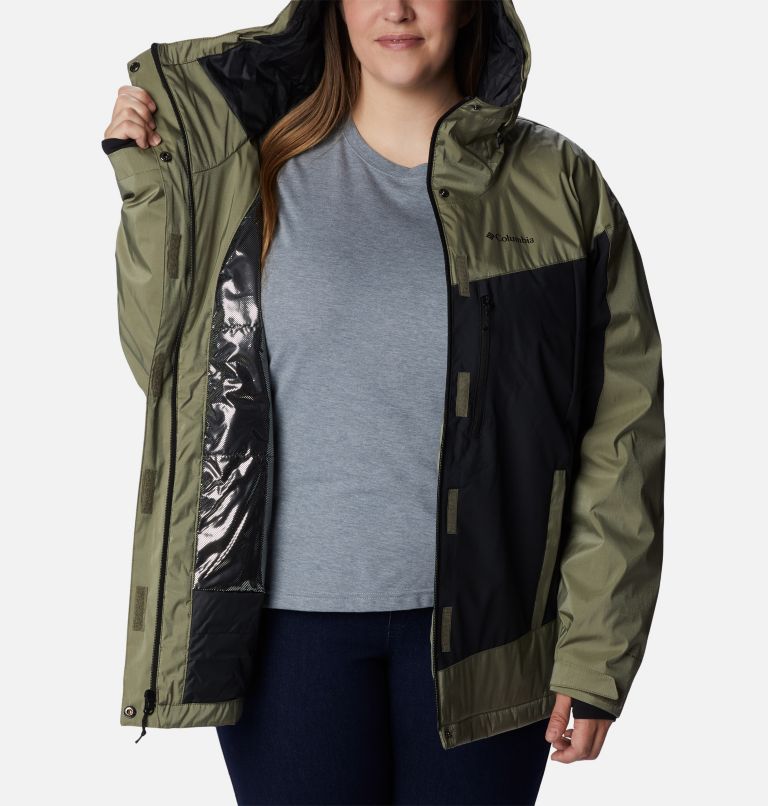 Women's Point Park Insulated Jacket - Plus Size, Color: Stone Green Sheen, Black, image 5