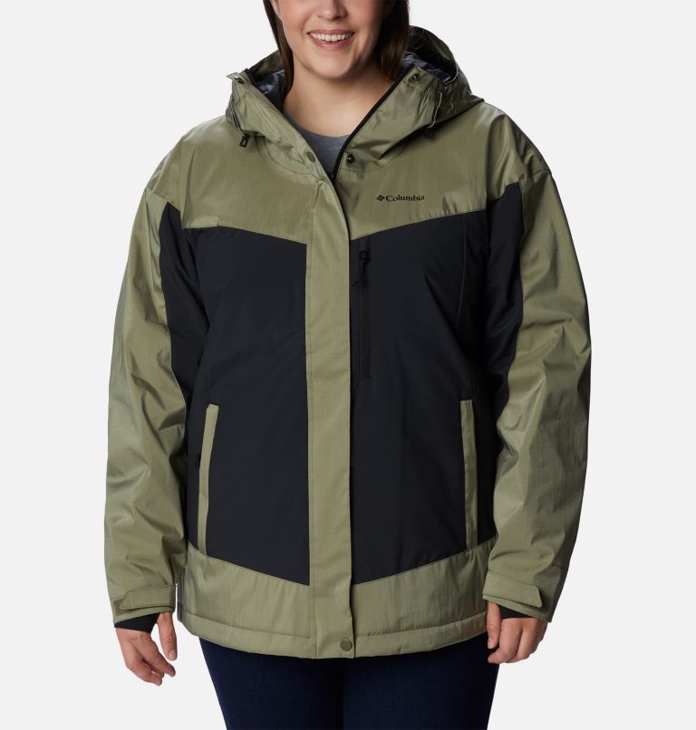 Thumbnail: Women's Point Park Insulated Jacket - Plus Size, Color: Stone Green Sheen, Black, image 1