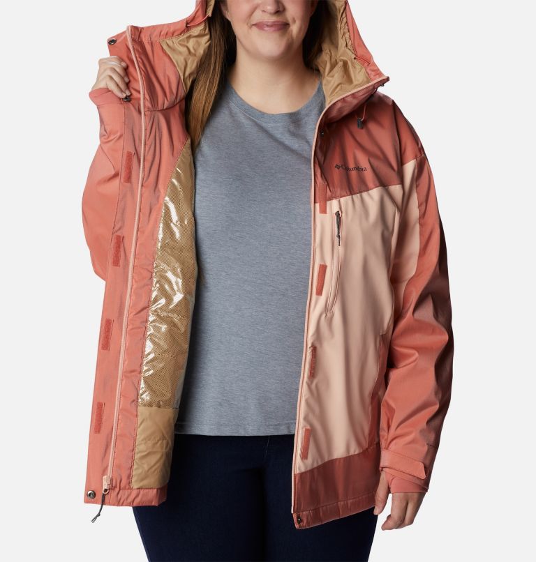 Thumbnail: Women's Point Park Insulated Jacket - Plus Size, Color: Dark Coral Sheen, Peach Blossom, image 5