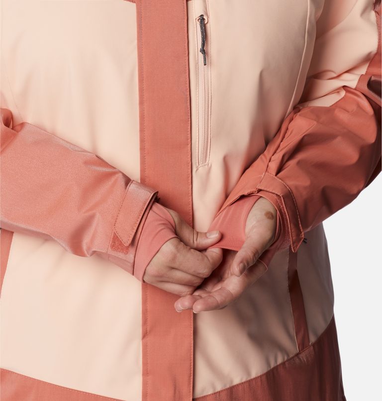 Thumbnail: Women's Point Park Insulated Jacket - Plus Size, Color: Dark Coral Sheen, Peach Blossom, image 7
