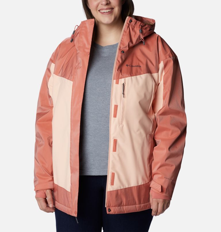 Thumbnail: Women's Point Park Insulated Jacket - Plus Size, Color: Dark Coral Sheen, Peach Blossom, image 8
