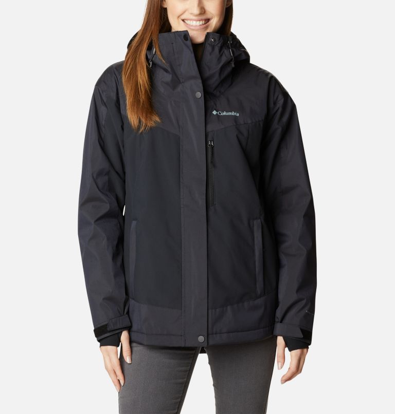 Thumbnail: Women's Point Park Waterproof Insulated Walking Jacket, Color: Black Sheen, Black, image 1