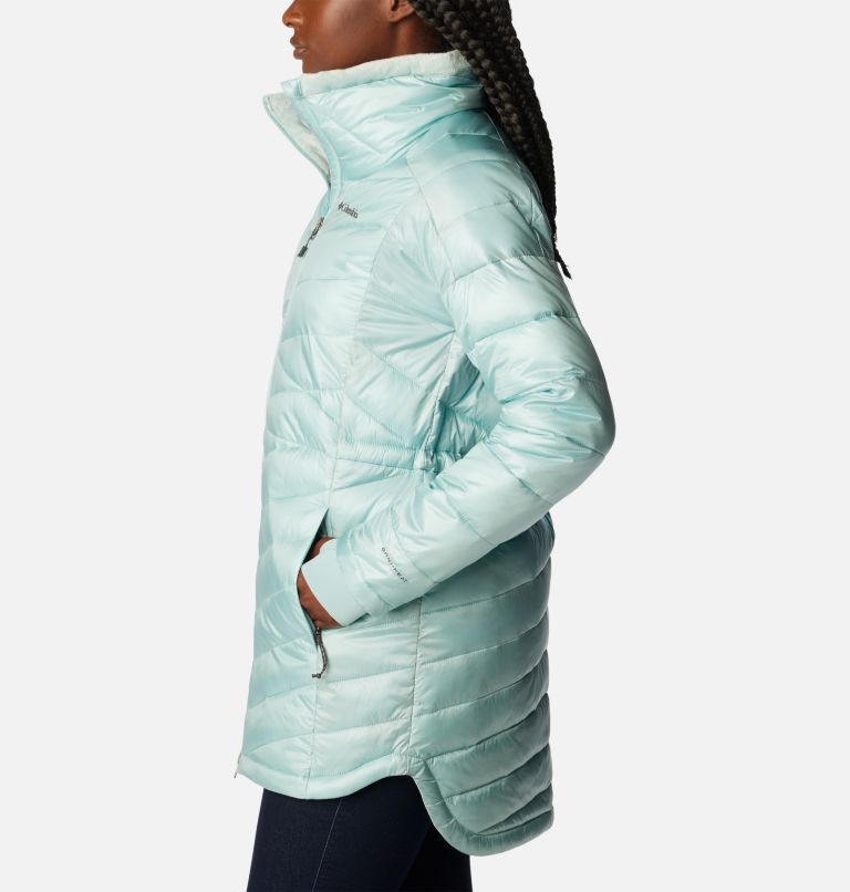 Women's Joy Peak Mid Jacket, Color: Aqua Haze, image 3