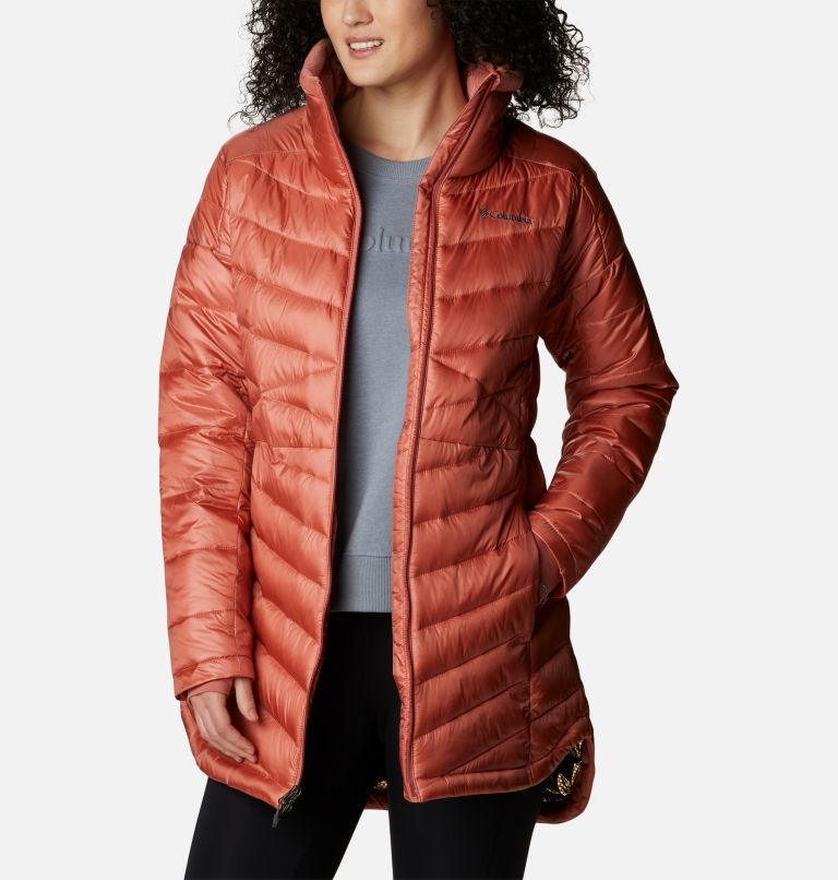 Women's Joy Peak Mid Omni-Heat Infinity Jacket, Color: Dark Coral, image 8
