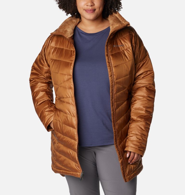 Thumbnail: Women's Joy Peak Mid Jacket - Plus Size, Color: Camel Brown, image 8