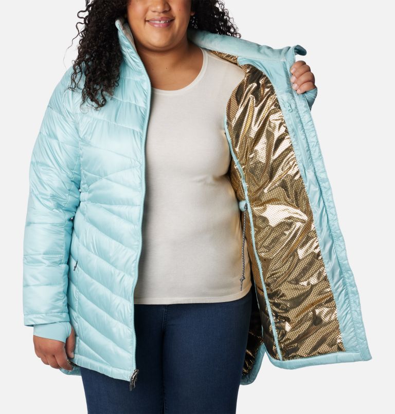 Thumbnail: Women's Joy Peak Mid Jacket - Plus Size, Color: Aqua Haze, image 5