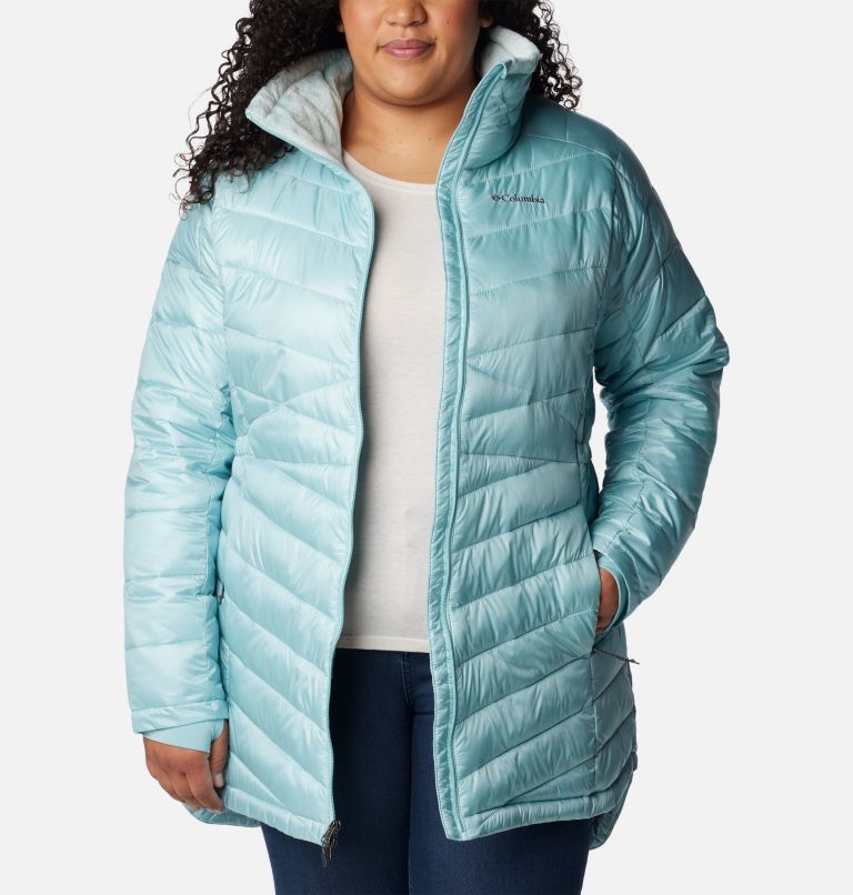 Women's Joy Peak Mid Jacket - Plus Size, Color: Aqua Haze, image 8