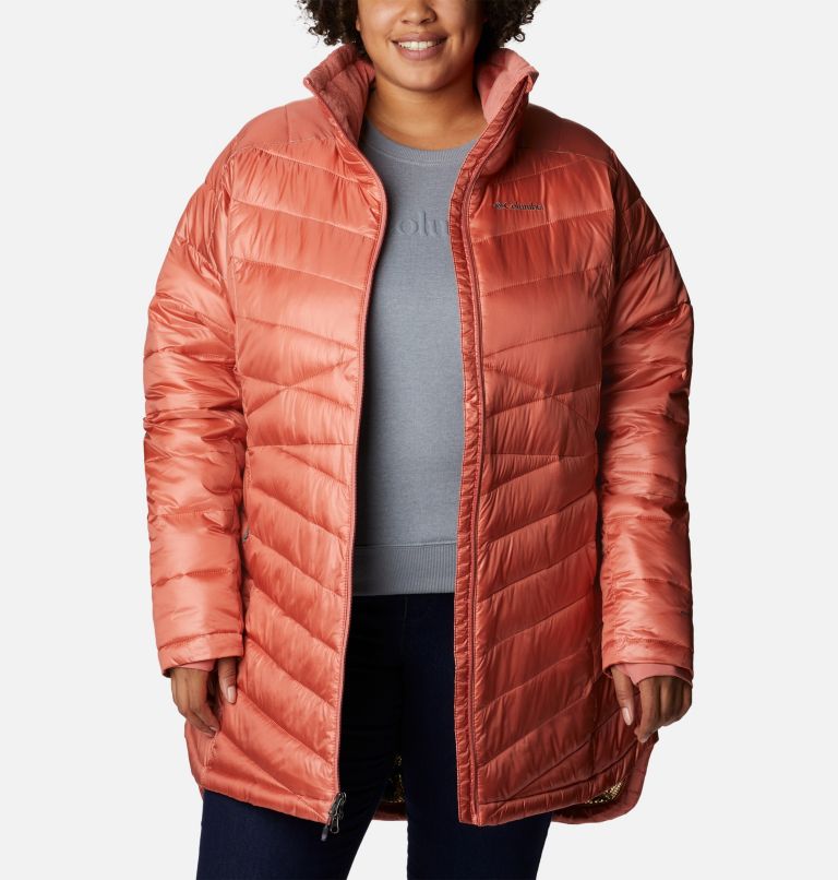 Thumbnail: Women's Joy Peak Mid Omni-Heat Infinity Jacket - Plus Size, Color: Dark Coral, image 8